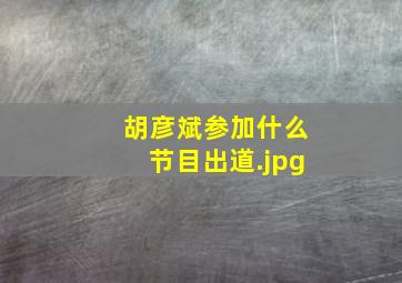 胡彦斌1999年参加上海“亚洲音乐节”新人歌手大赛出道